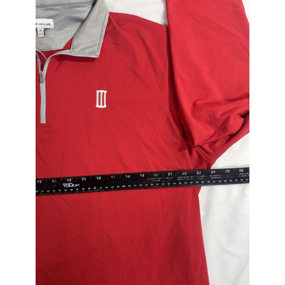 Peter Millar Sweater Mens Size XL Red Quarter 1/4 Zip Pullover Golf Crown Logo - Picture 4 of 7